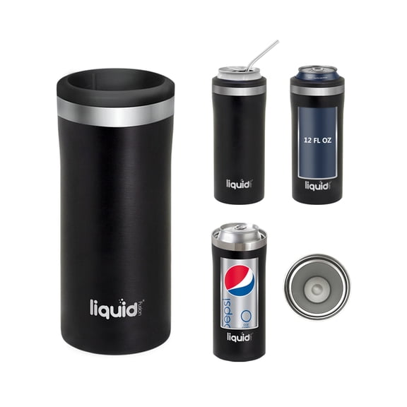 Icy Bev Kooler Skinny Can Insulator, Double-Wall Vaccum-Sealed Stainless Steel / Grand Fusion - Liquid Fusion