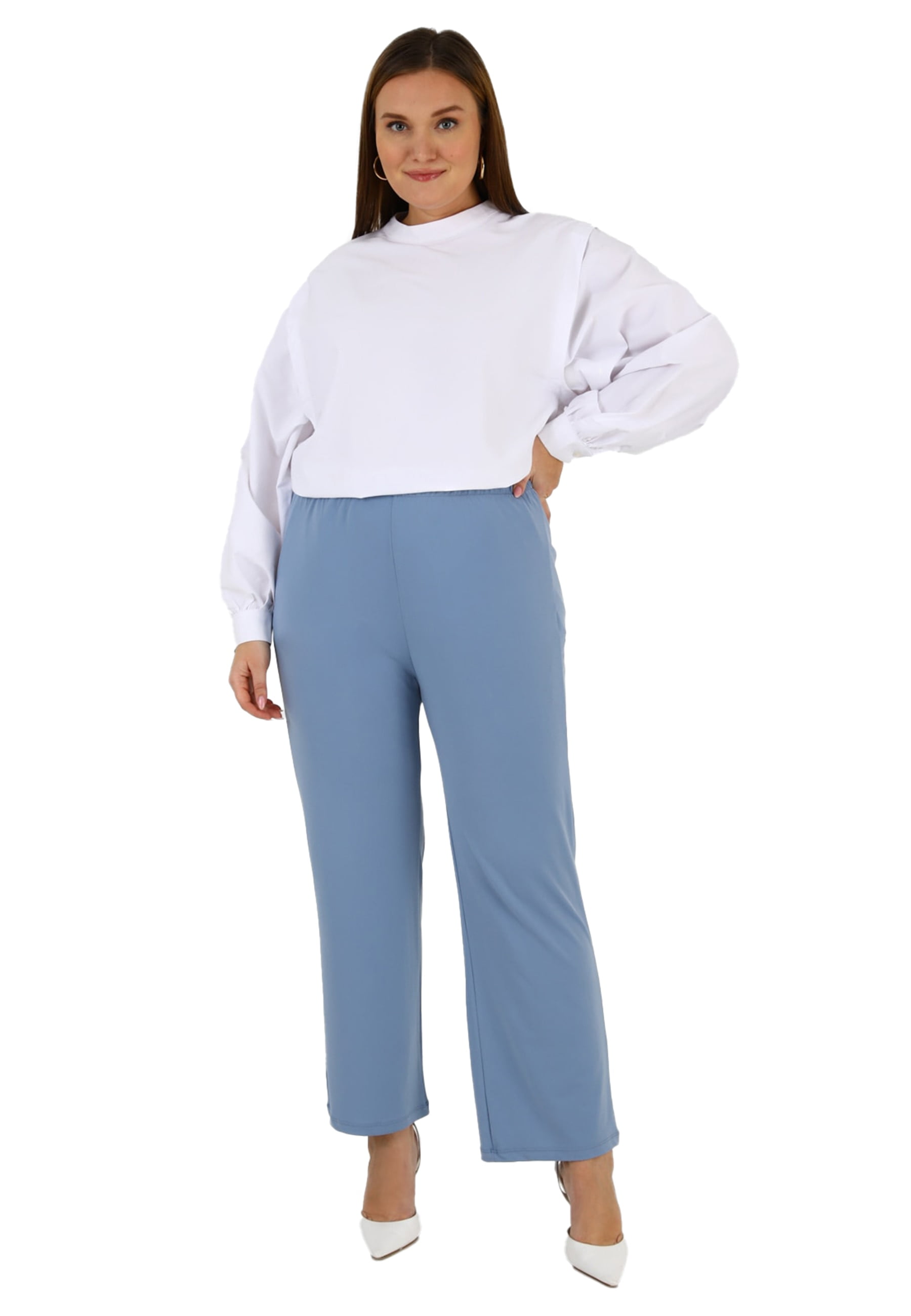 Icy Blue Plus Size Pants Alia