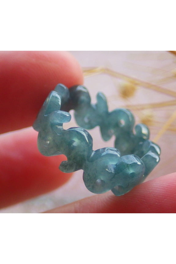 Icy Blue Water Green Natural A JADE Jadeite $ Money RING USA. 5.75 RING 690871 TN