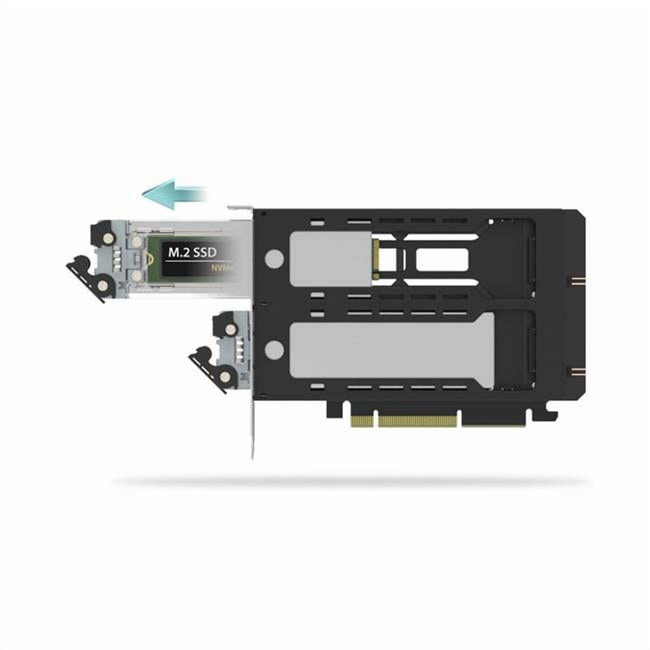 Icy Dock MB842M5P-B Brand Mobile Rack Enclosure for 2 Bay M.2 NVMe SSD to PCIe 5.0 x8