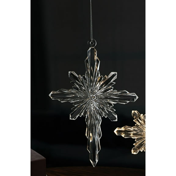 Icy Giftware Bethlehem Star Hanging Christmas Ornaments - 6.25" - Clear - 12ct