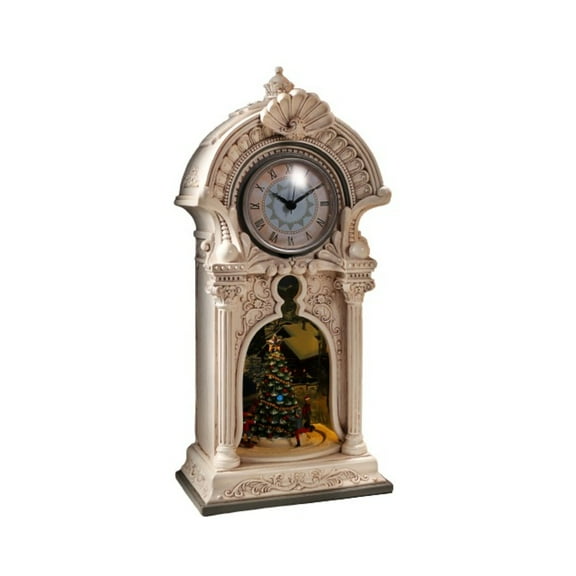 Icy Giftware Grandfather Style Clock with Inset Christmas Tree - 14.25" - Set of 2