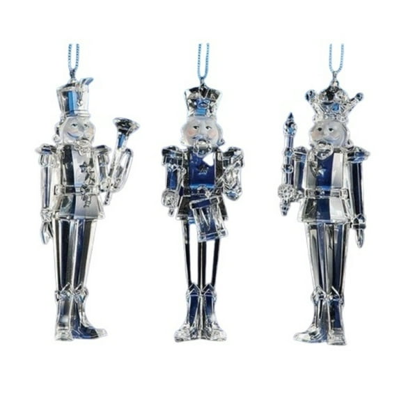 Icy Giftware Icy Nutcracker Christmas Ornaments - 5.5" - Clear - Pack of 6