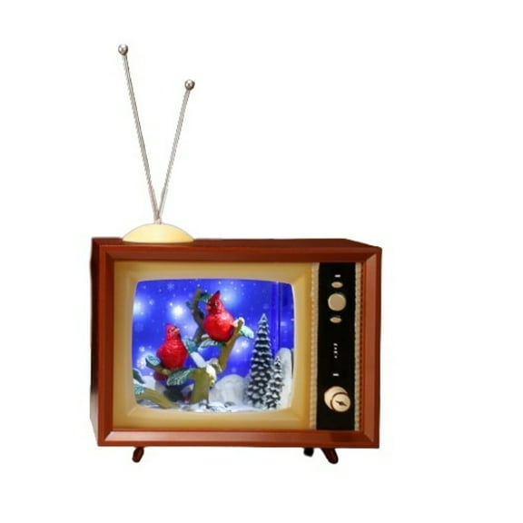 Icy Giftware LED Lighted Cardinal Winter Scenery TV Christmas Decoration - 9.25" - Set of 2