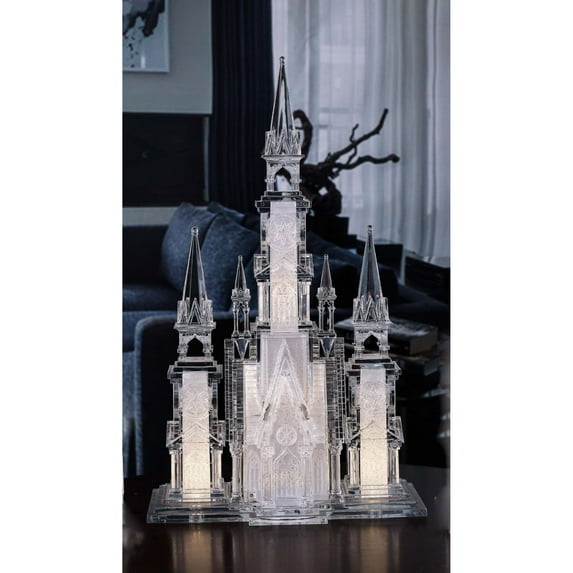 Icy Giftware LED Lighted Large Cathedral Christmas Decoration - 17.25" - Clear