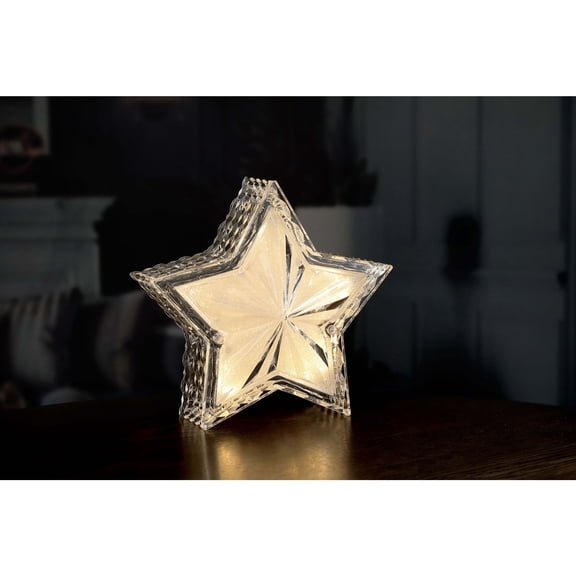 Icy Giftware LED Lighted Glitter Star Christmas Decoration - 6.5" - Gold