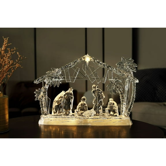 Icy Giftware LED Lighted Stable Christmas Nativity Figurine Decorations - 10" - Set of 2