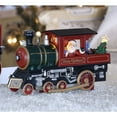 thumbnail image 1 of Set of 2 Red and Black Small Steam Locomotive Engine LED Lighted Tabletop Decor 5.5", 1 of 2