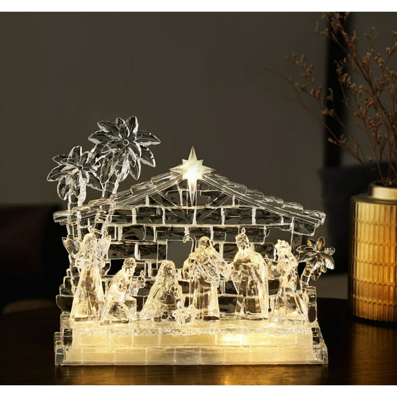 Icy Giftware LED Lighted Christmas Nativity Scene Figurine Decorations - 10" - Set of 4