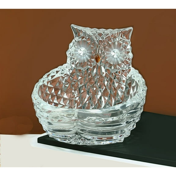 Icy Giftware Diamond Cut Owl Christmas Candy Bowl - 5"