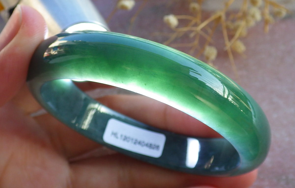 Icy Green Natural A JADE Jadeite Bangle Bracelet 55 mm 685110 TN