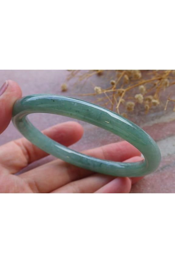 Icy Green Natural A JADE Jadeite Bangle Bracelet 58 mm 685783 TN