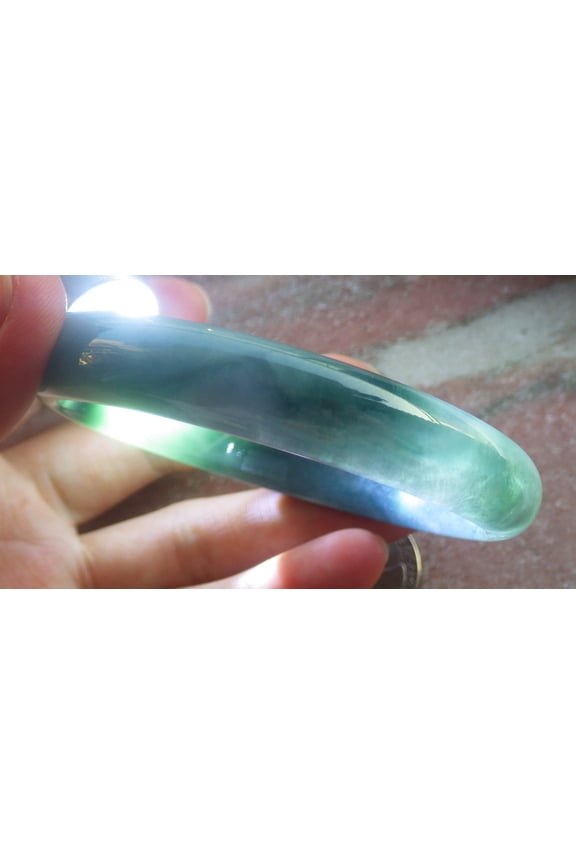 Icy Green Natural A JADE Jadeite Bangle Bracelet 59 mm 691808 TN