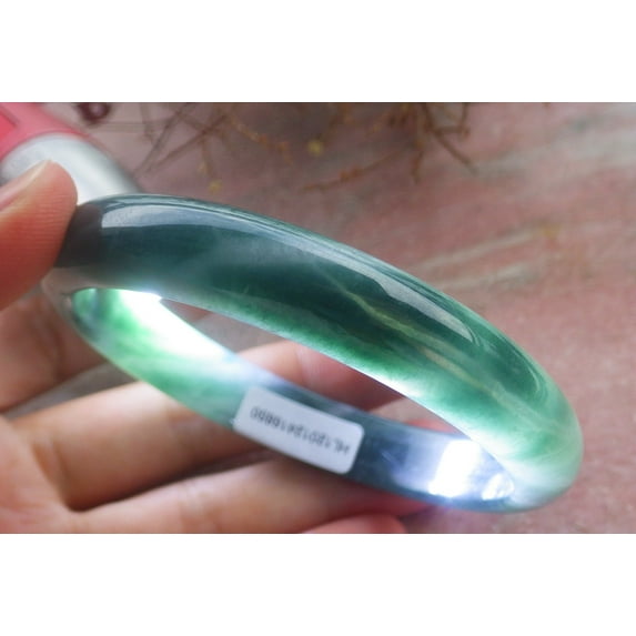 Icy Green Natural A JADE Jadeite Bangle Bracelet 59 mm 702709 TN