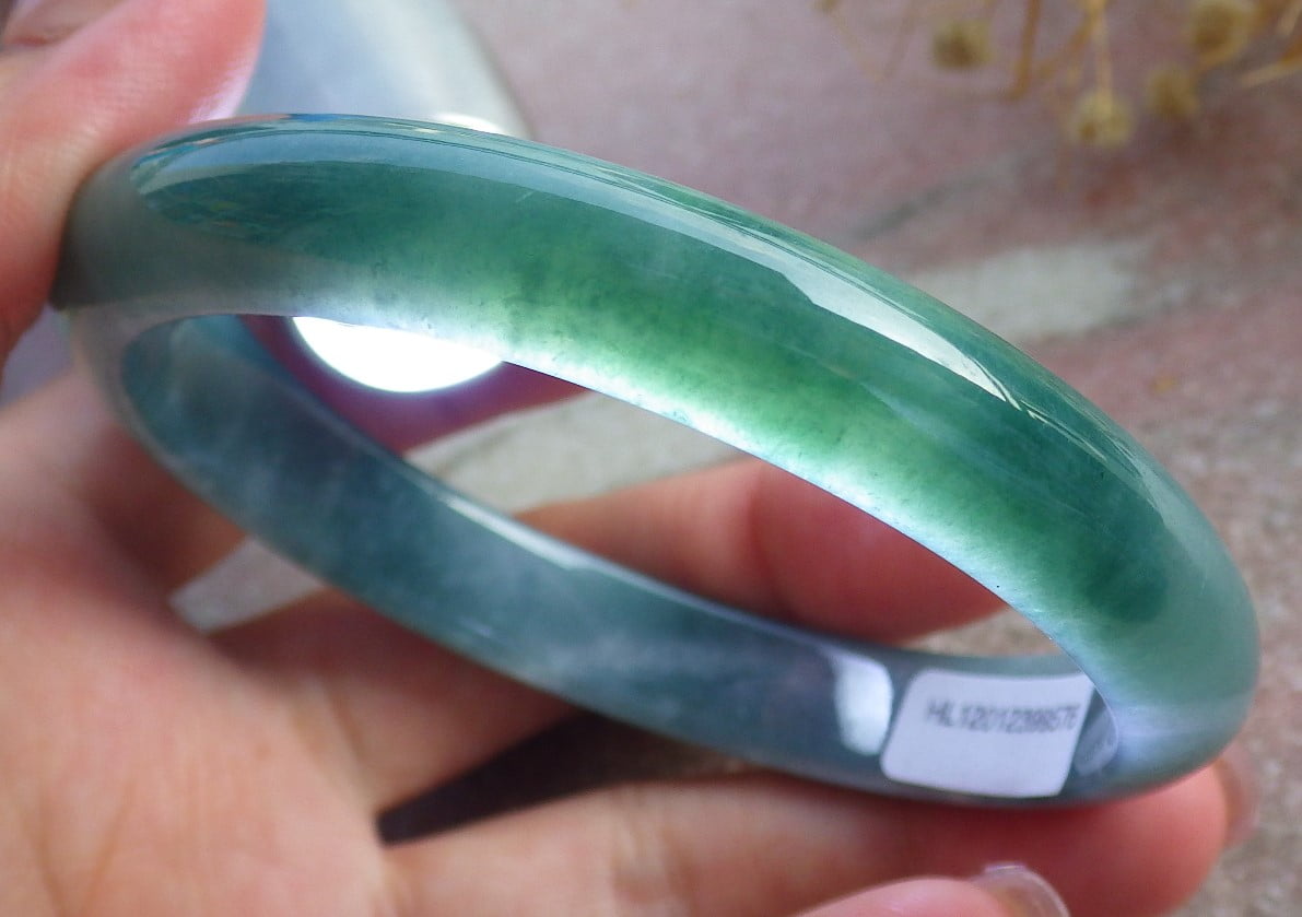 Icy Green Natural A JADE Jadeite Bangle Bracelet 60 mm 682124 TN