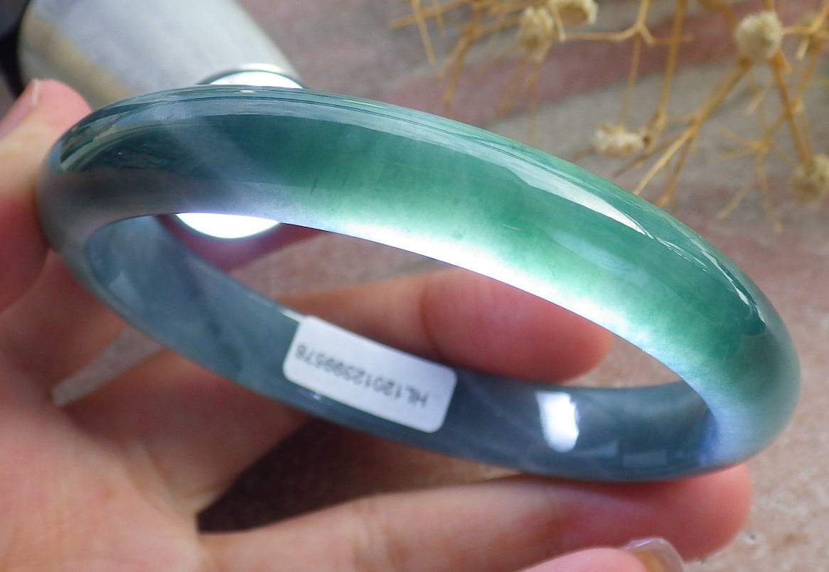 Icy Green Natural A JADE Jadeite Bangle Bracelet 60 mm 683511 TN