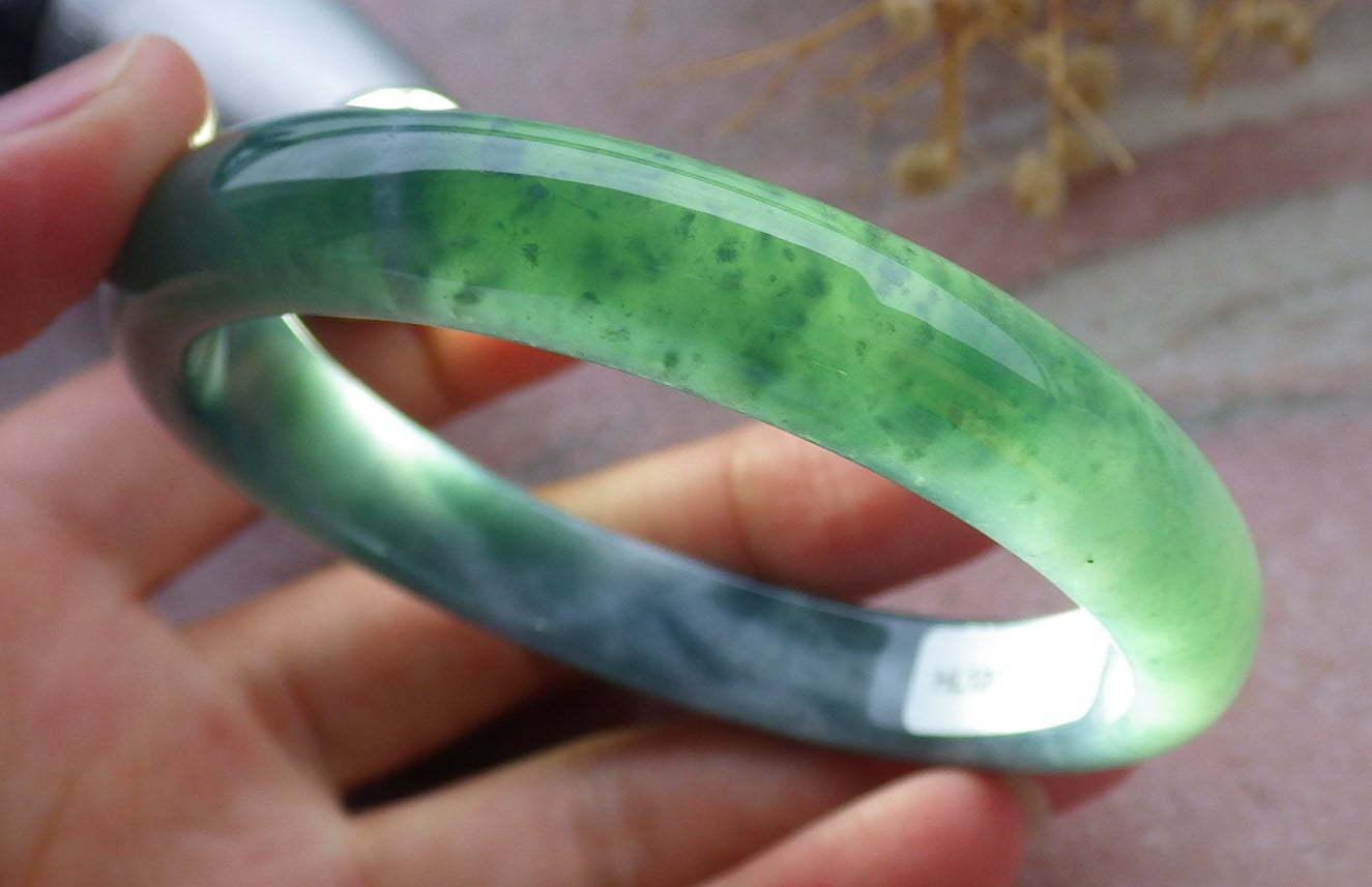 Icy Green Natural A JADE Jadeite Bangle Bracelet 60 mm 684715 TN