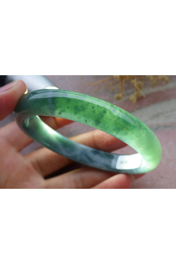 Icy Green Natural A JADE Jadeite Bangle Bracelet 60 mm 684715 TN