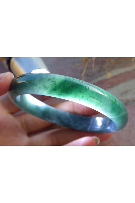 Icy Green Natural A JADE Jadeite Bangle Bracelet 60 mm 686009 TN