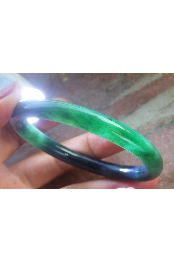 Icy Green Natural A JADE Jadeite Circle Bangle Bracelet 53 mm 699012 TN
