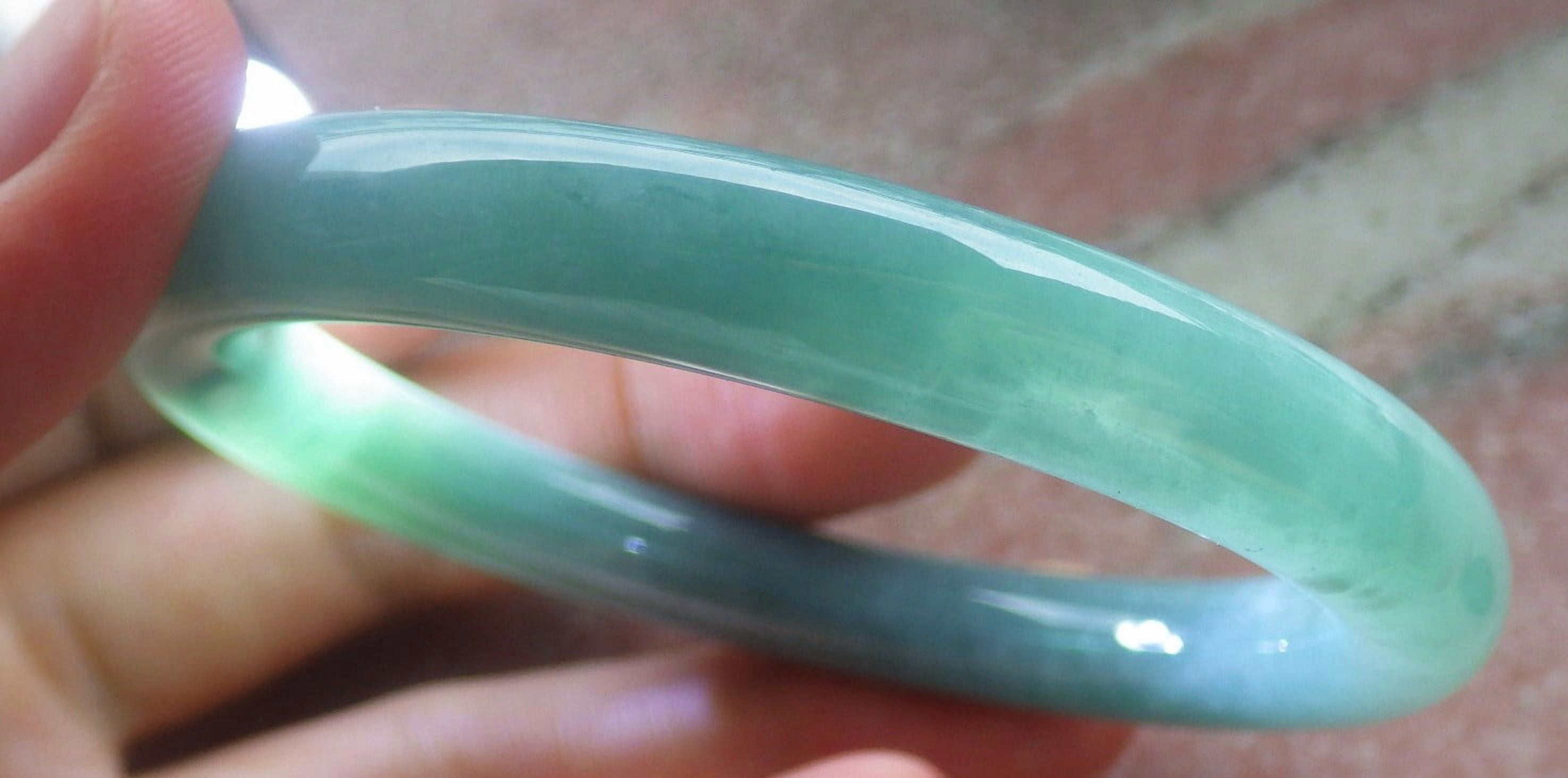 Icy Green Natural A JADE Jadeite Circle Bangle Bracelet 53 mm 704629