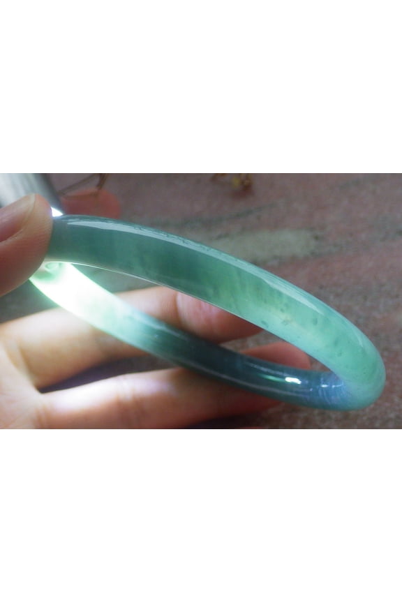 Icy Green Natural A JADE Jadeite Circle Bangle Bracelet 57 mm 702057 TN