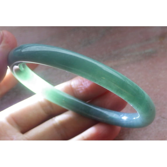 Icy Green Natural A JADE Jadeite Circle Bangle Bracelet 57 mm 702349 TN