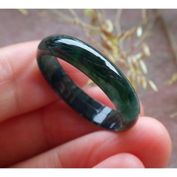 Icy Green Natural A JADE Jadeite Circle RING USA. 10.25 RING 641821 TN