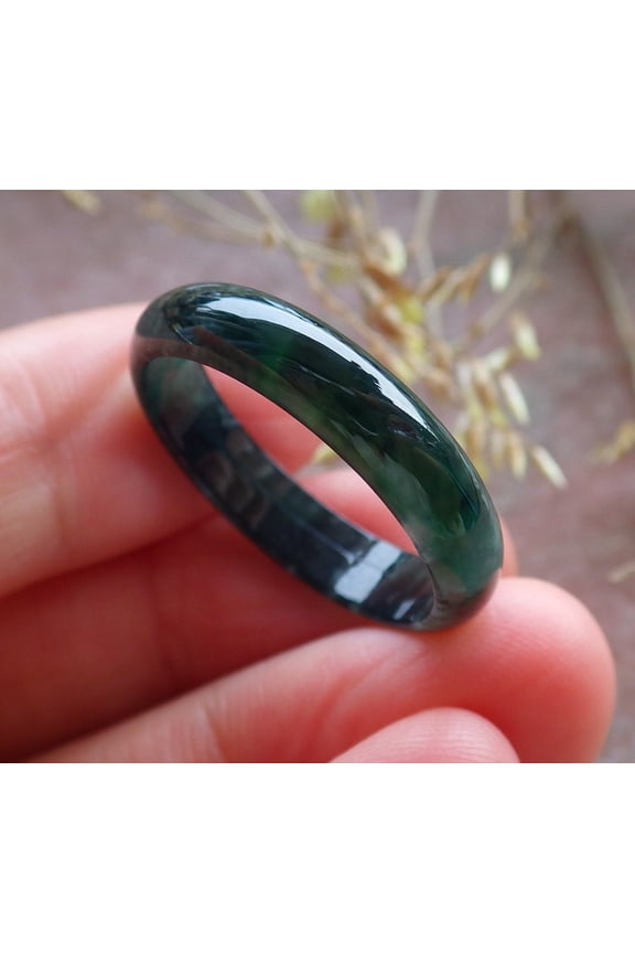 Icy Green Natural A JADE Jadeite Circle RING USA. 10.25 RING 641821 TN