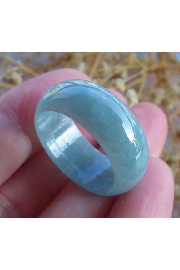 Icy Green Natural A JADE Jadeite Circle RING USA. 10.25 RING 677978 TN