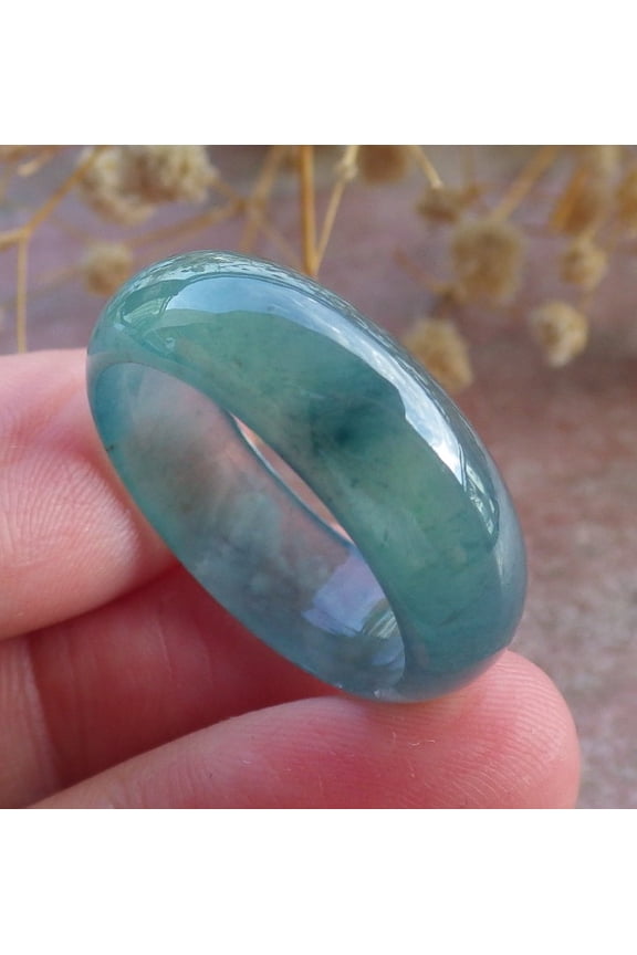 Icy Green Natural A JADE Jadeite Circle RING USA. 10.5 RING 678827 TN
