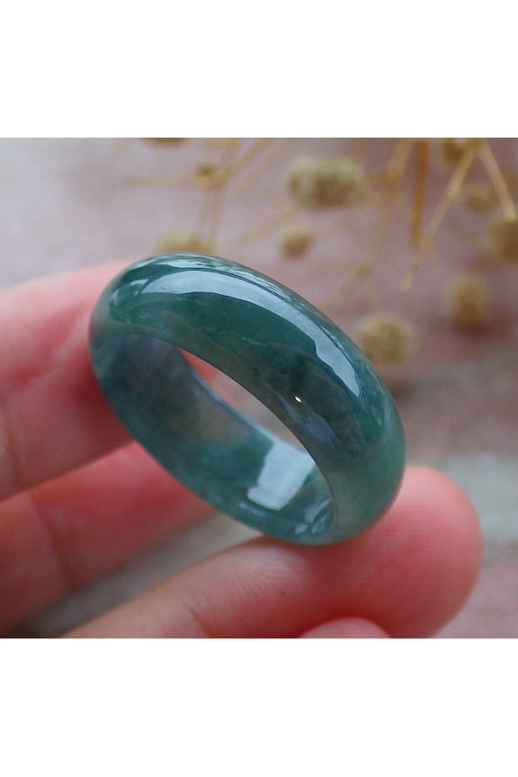 Icy Green Natural A JADE Jadeite Circle RING USA. 10.5 RING 679946 TN