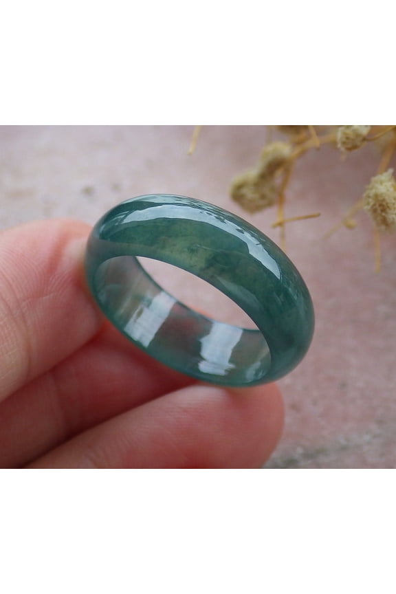 Icy Green Natural A JADE Jadeite Circle RING USA. 10.5 RING 680281 TN