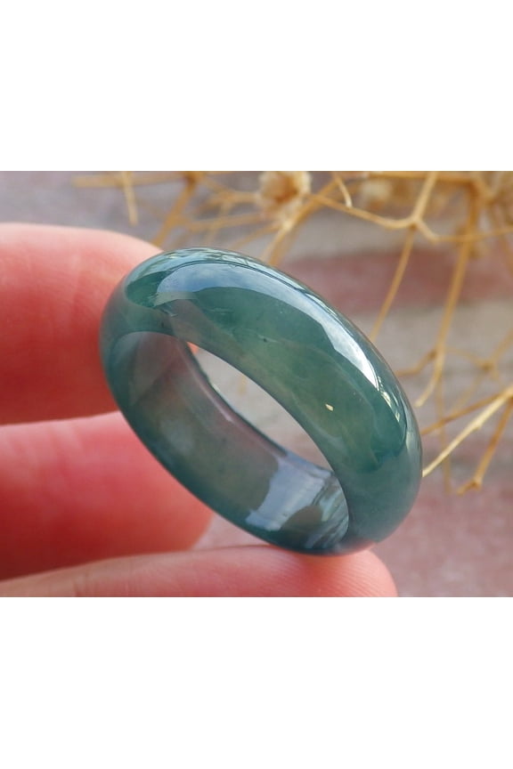 Icy Green Natural A JADE Jadeite Circle RING USA. 10.5 RING 684223 TN