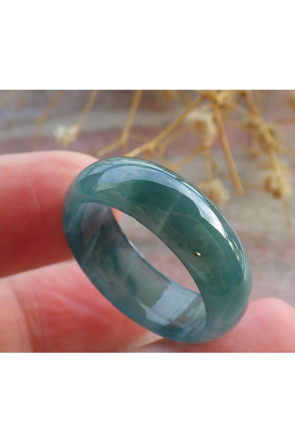 Icy Green Natural A JADE Jadeite Circle RING USA. 10.5 RING 684232 TN