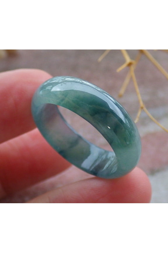 Icy Green Natural A JADE Jadeite Circle RING USA. 11.25 RING 686220 TN