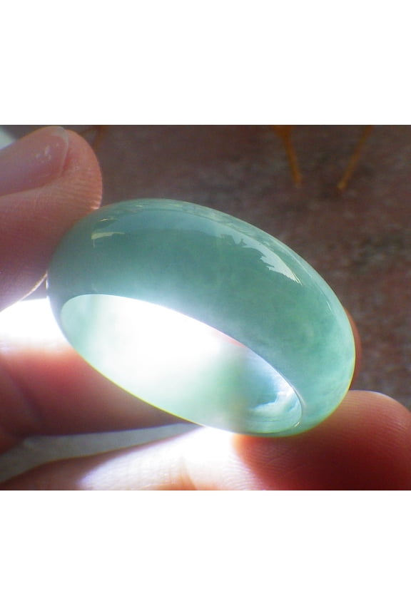 Icy Green Natural A JADE Jadeite Circle RING USA. 11.25 RING 688232 TN