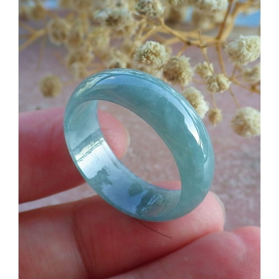 Icy Green Natural A JADE Jadeite Circle RING USA. 11.75 RING 677994 TN