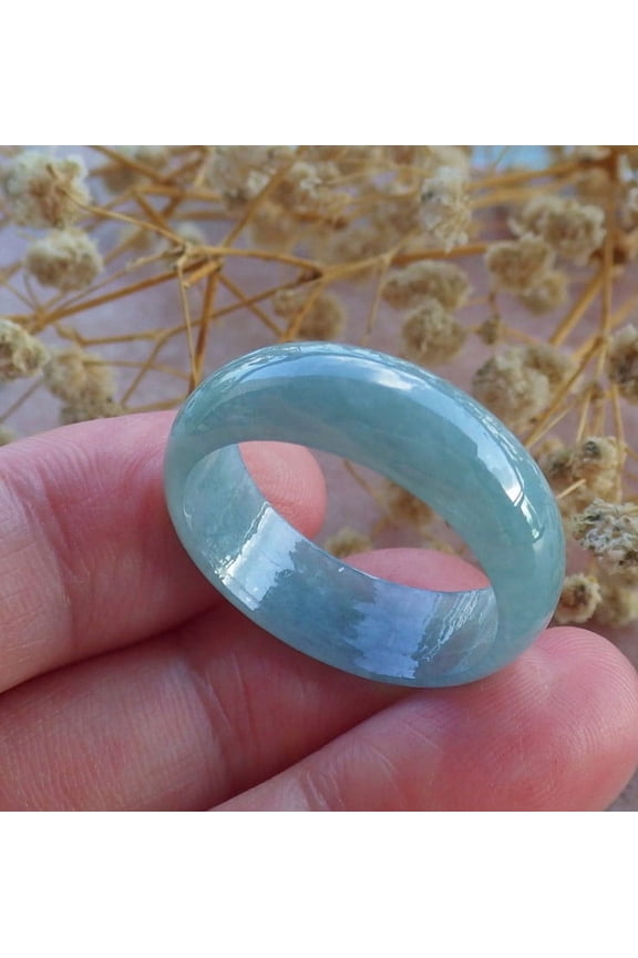 Icy Green Natural A JADE Jadeite Circle RING USA. 11.75 RING 678059 TN