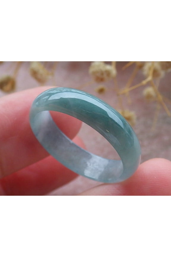 Icy Green Natural A JADE Jadeite Circle RING USA. 9.25 RING 679407 TN