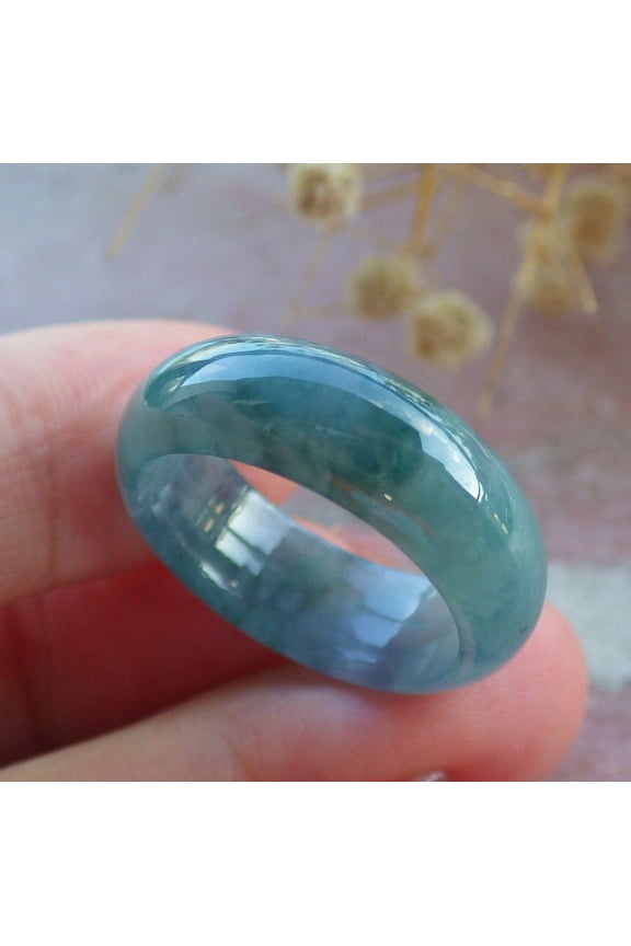 Icy Green Natural A JADE Jadeite Circle RING USA. 9.25 RING 681656 TN
