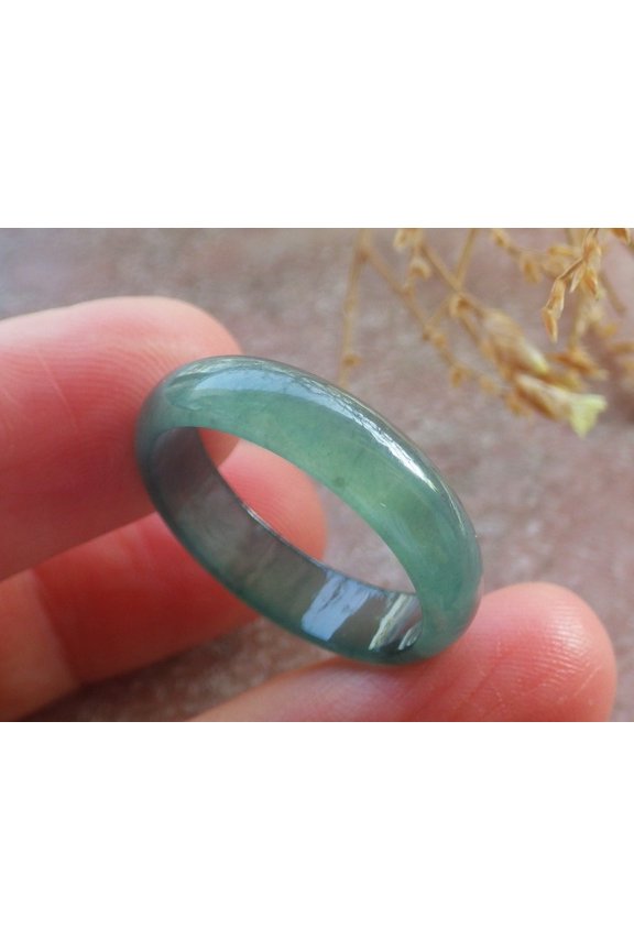 Icy Green Natural A JADE Jadeite Circle RING USA. 9.25 RING 698780 TN