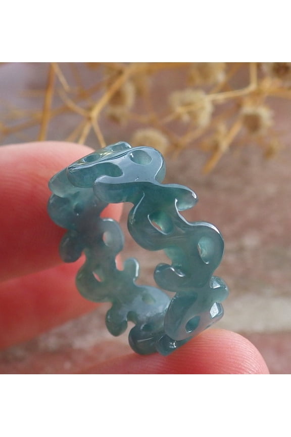 Icy Green Natural A JADE Jadeite $ Money RING USA. 6.25 RING 683942 TN