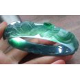 thumbnail image 1 of Icy Green Natural A JADE Jadeite Phoenix Flower Ruyi Bangle Bracelet 59 mm 680216 TN, 1 of 14