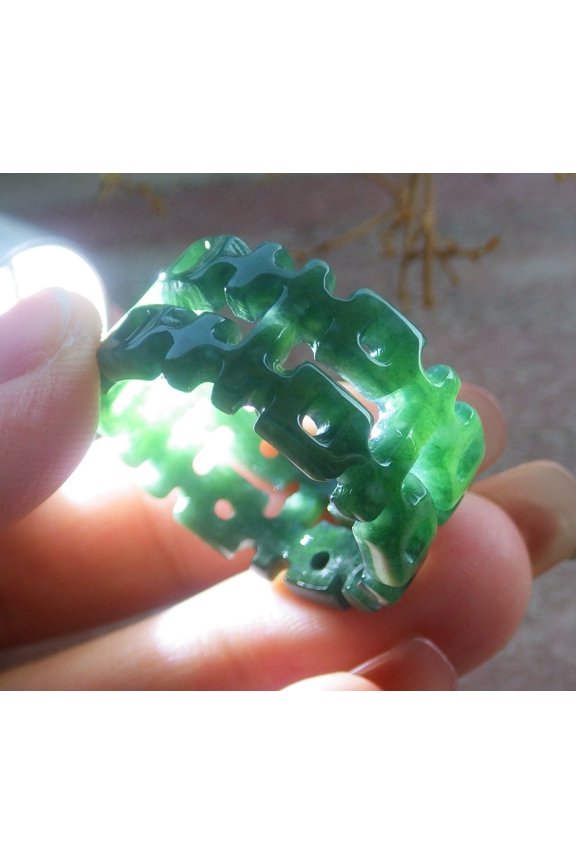 Icy Green Natural A JADE Jadeite ** Xi ** RING USA. 11.25 RING 699863 TN