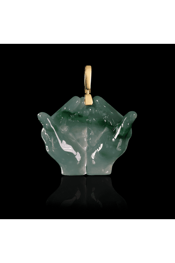 Icy Green Natural A Jade jadeite Necklace pendant Cartoon 100398