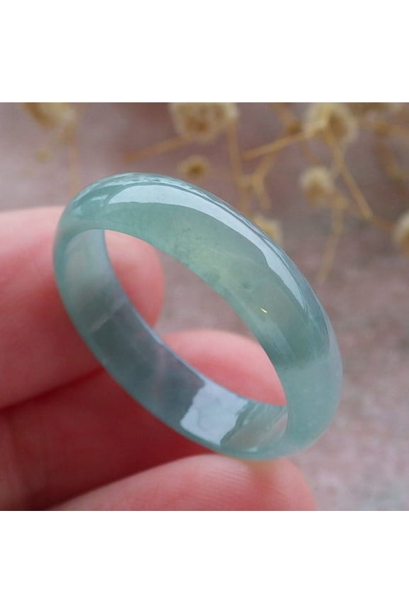 Icy Green Pale Lavender Natural A JADE Jadeite Circle RING USA. 10.25 RING 679392 TN