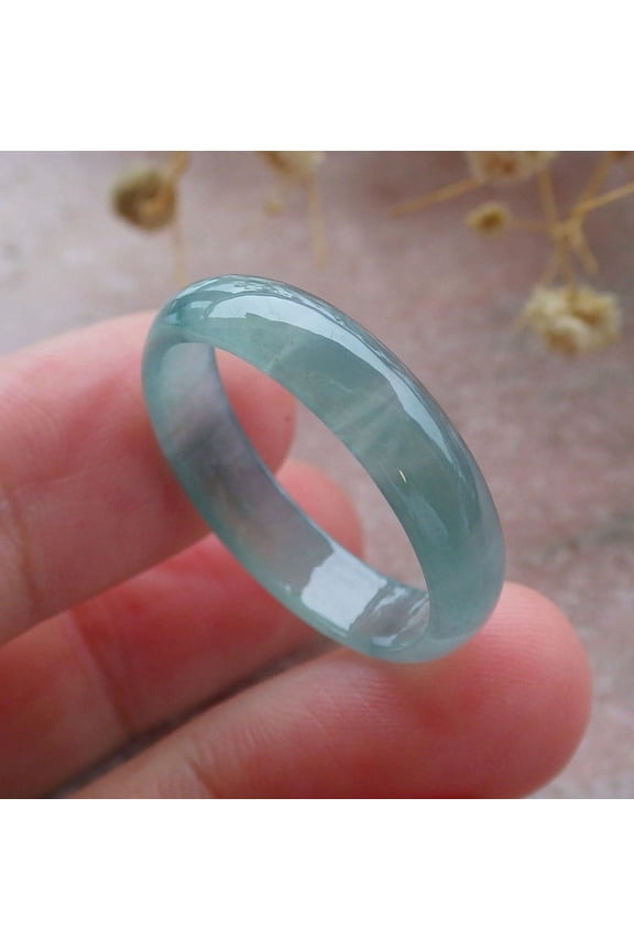 Icy Green Pale Lavender Natural A JADE Jadeite Circle RING USA. 10.5 RING 679384 TN