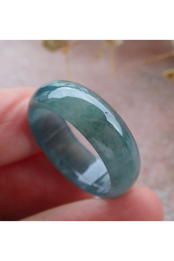 Icy Green Pale Lavender Natural A JADE Jadeite Circle RING USA. 10.5 RING 680273 TN