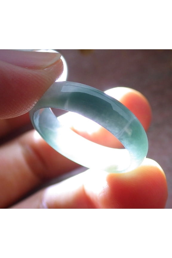 Icy Green Pale Lavender Natural A JADE Jadeite Circle RING USA. 9.25 RING 679421 TN